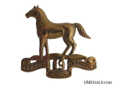 19th Alberta Dragoons Other Ranks Cap Badge Obverse
