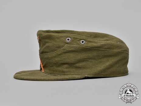 German Army Field Police NCO/EM's Tropical Visored Field Cap M43 with Soutache Left Side