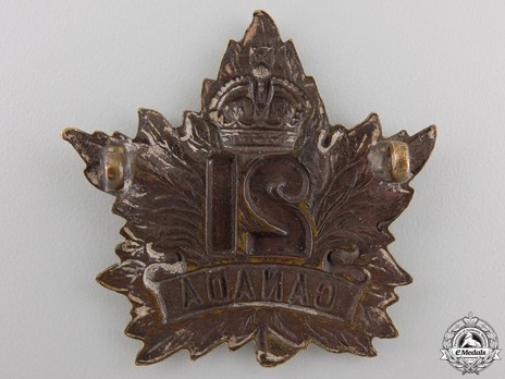 21st Infantry Battalion Other Ranks Cap Badge Reverse