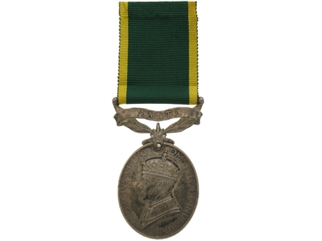 Silver Medal (for Malta Forces, with King George VI "INDIAE IMP"effigy) Obverse
