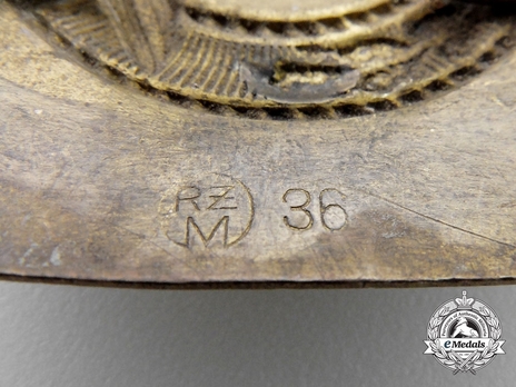 SA Enlisted Ranks Belt Buckle (with sunwheel swastika) (brass & RZM marked version) Stamp Detail