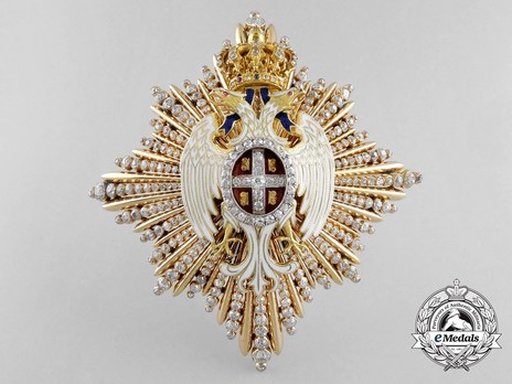 Order of the White Eagle, Type I, Civil Division, I Class Breast Star, with Diamonds Obverse