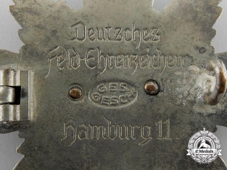 German Field Honour Badge (in tombac) Reverse Detail
