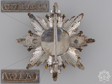 Order of St. Hubert, Grand Cross Breast Star (by Rothe) Reverse