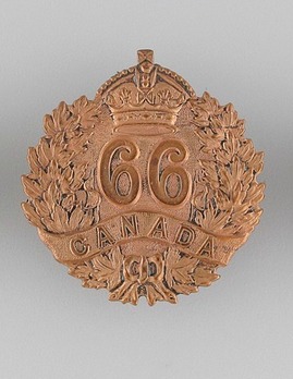 66th Infantry Battalion Other Ranks Cap Badge Obverse