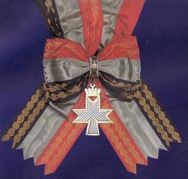 Grand Order of Queen Jelena with Sash and Morning Star, Badge Obverse