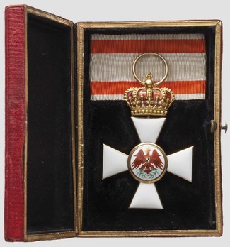Order of the Red Eagle, Type V, Civil Division, III Class Cross (with crown, in gold) Obverse