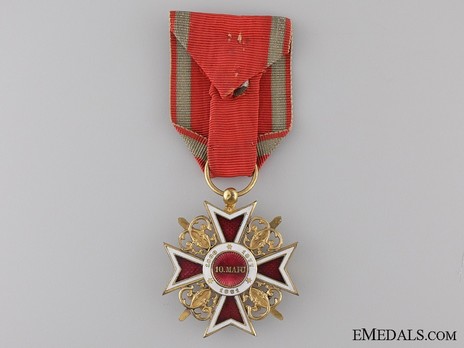 Order of the Romanian Crown, Type I, Military Division, Officer's Cross Reverse