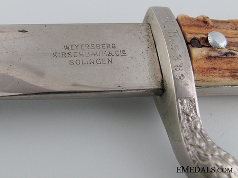 German Police Long Blade Dress Bayonet by Weyersberg, Kirschbaum & Cie Maker Mark