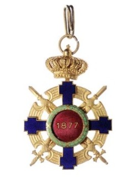 The Order of the Star of Romania, Type II, Military Division, Commander's Cross (peacetime) Reverse