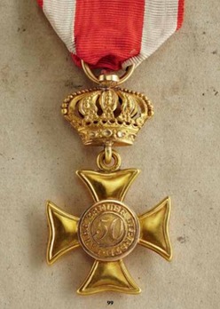 Military Long Service Cross in Gold for 50 Years Reverse