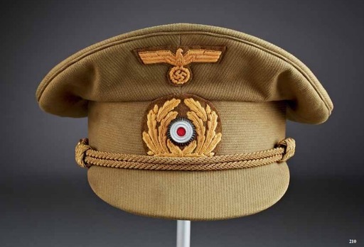 Afrikakorps Kriegsmarine Brown Officer Ranks Visor Cap
