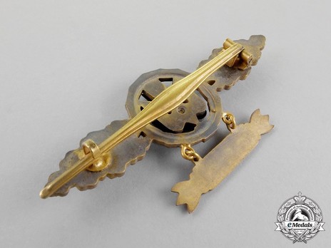 Bomber Clasp, in Gold (with "400" pendant) Reverse