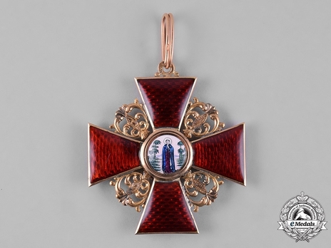 Order of St. Anne, Type II, Civil Division, I Class Badge (in gold)