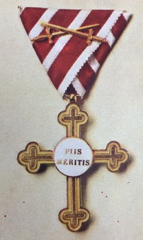 Merit Cross "Piis Meritis" for Military Chaplains, Type III, Military Division, I Class (for wartime with white enamel 1911-1917)