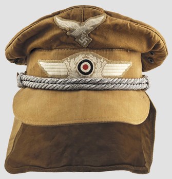 Afrikakorps Luftwaffe Officer Ranks Visor Cap Obverse