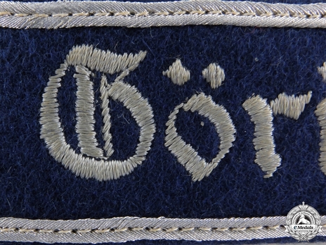 Luftwaffe Regiment General Göring Cuff Title (Officer version) Obverse Detail