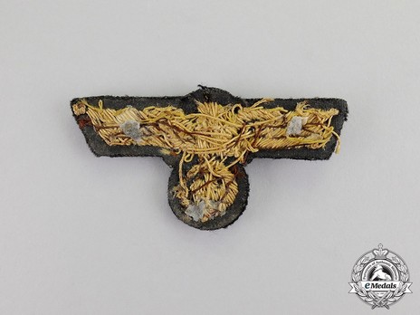 Kriegsmarine Gold On Blue Cloth Cap Eagle Insignia (Hand-Embroidered version) Reverse