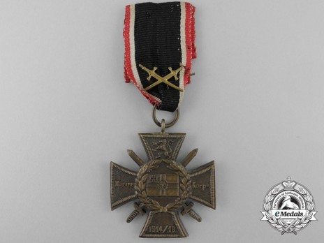 Commemorative Honour Cross of the Navy Corps, Flanders (with unofficial swords) Obverse