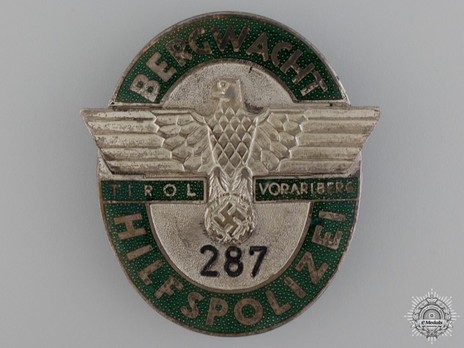 Mountain Guard Auxiliary Police Badge Obverse