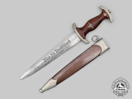 SA Standard Service Dagger by Lauterjung (H. & F.; maker marked) Obverse with Scabbard