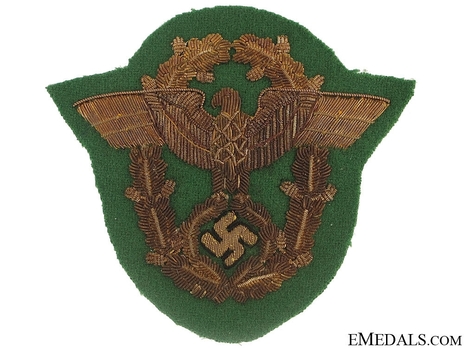 German Police General Ranks Sleeve Eagle (on green backing) Obverse
