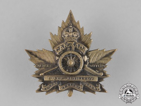 3rd Siege Battery Other Ranks Cap Badge Obverse