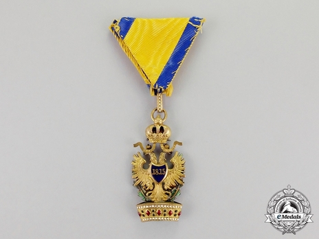 Order of the Iron Crown, Type III, Military Division, III Class (with gold swords) Reverse