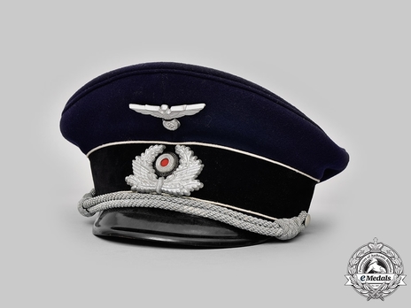Reichsbahn Bahnpolizei/Bahnschutz Officer Visor Cap (Blue version) Profile