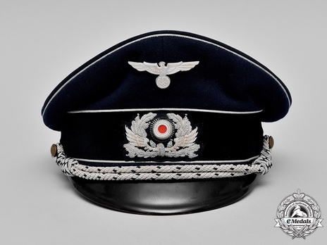 Reichsbahn Bahnpolizei/Bahnschutz Oberzugführer Visor Cap (Blue version) Front
