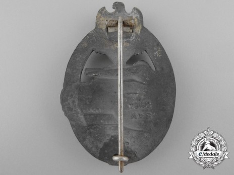 Panzer Assault Badge, in Silver, by A. Wallpach Reverse