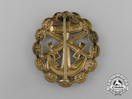 Naval Wound Badge, in Gold (cut-out) Reverse
