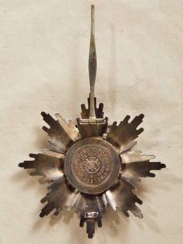 Albert Order, Type II, Military Division, Grand Cross Breast Star (swords on ring) Reverse