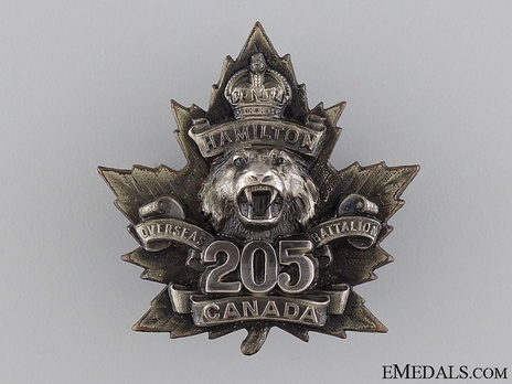 205th Infantry Battalion Officers Cap Badge Obverse