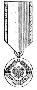 Medal for the 40th Anniversary of the Polish People's Republic Obverse