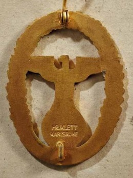 Gau Honour Badge Baden, in Gold, Large Reverse