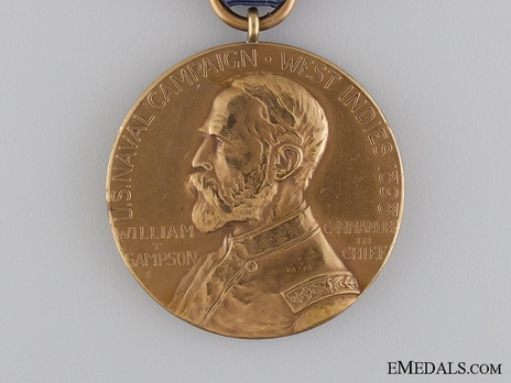 West Indies Campaign Medal (for U.S.S. Peoria) Obverse