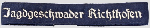 Luftwaffe Jagdgeschwader Richthofen Cuff Title (NCO/EM version) Obverse