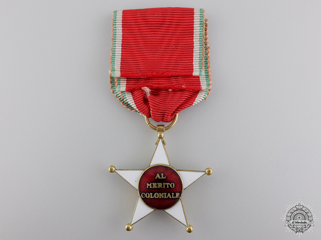 Order of the Colonial Star of Italy, Knight's Cross (in gilt) Reverse