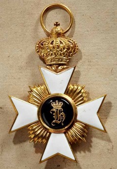 Princely Honour Cross, Civil Division, II Class Cross (with crown, in gold) Reverse