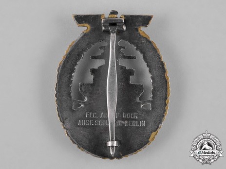 High Seas Fleet Badge, by C. Schwerin (in tombac) Reverse