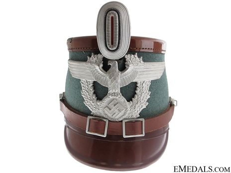 German Police NCO/EM's Brown-Fitted Shako Cap Obverse