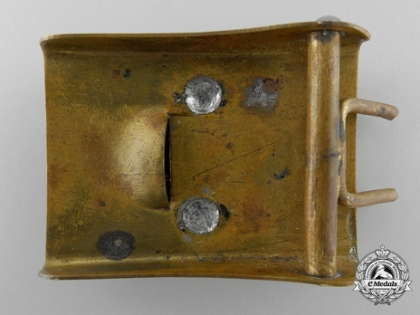 HJ Non-Officer Belt Buckle Type I (Brass/Silver Nickel version) Reverse