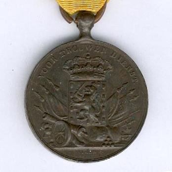 Bronze Medal (for 12 years, stamped "SIMON F.," 1825-1851) Reverse