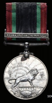 Khedive's Sudan Medal 1910, in Silver (with "NYIMA 1917-18" clasp) (1911-1918)