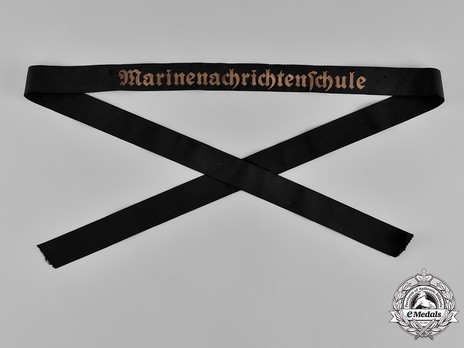 Kriegsmarine Marinenachrichtenschule Cap Tally Ribbon Obverse