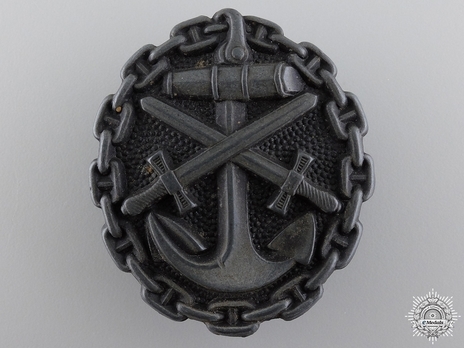 Naval Wound Badge, in Black (in zinc) Obverse