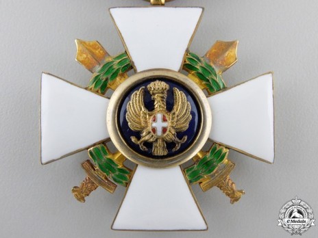 Order of the Roman Eagle, Officer's Cross (with wreath and swords) Obverse