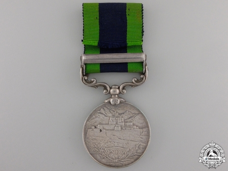 Silver Medal (with "NORTH WEST FRONTIER 1908" clasp) Reverse