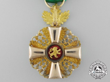 Order of the Zähringer Lion, I Class Knight (with oak leaves, in gold) Reverse